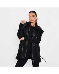 I Saw It First - Faux Shearling Aviator Gilet - Lyst