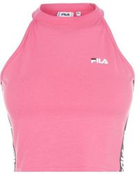 fila holly cropped ecru fleece shirt