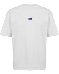 HUGO - T-shirt With Blue Logo Patch - Lyst