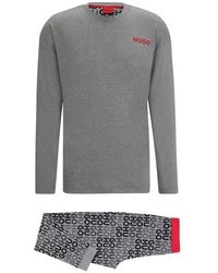 HUGO - Cotton Relaxed-fit Pajamas With Branded Details - Gift Set - Lyst