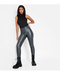 I Saw It First - Isawitfirst High Waisted Pocket Coated Skinny Jeans - Lyst