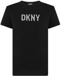 DKNY - Glitter Logo T Shirt - Lyst
