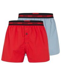 HUGO - 2 Pack Woven Boxers - Lyst