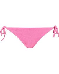 Calvin Klein - S Mon Txtr Tie Side Bikini Bottoms Bold Pink L - Lyst