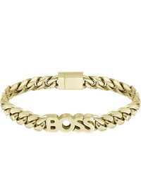 BOSS - Kassy Light Yellow Gold Ip Bracelet - Lyst