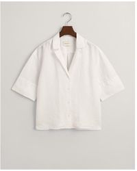 GANT - Relaxed Fit Linen Short Sleeve Shirt - Lyst