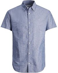 Jack & Jones - Linen Blend Short Sleeve Shirt - Lyst