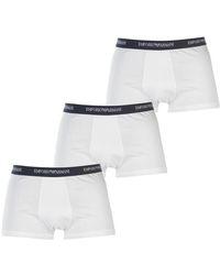 Emporio Armani - 3 Pack Stretch Cotton Trunks - Lyst