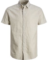 Jack & Jones - Linen Blend Short Sleeve Shirt - Lyst