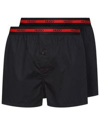 HUGO - 2 Pack Woven Boxers - Lyst