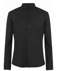 Firetrap - Basic Oxford Shirt Men's Long Sleeved Shirt In Black - Lyst