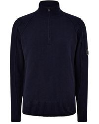 C.P. Company - Lambswool Quarter Zipped Knit Sweatshirt - Lyst