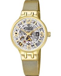 Festina - Ladies Skeleton Gold Watch F20580/1 - Lyst