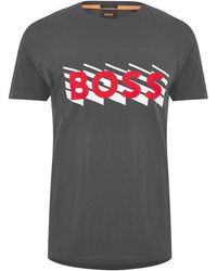 BOSS - Graphic Logo Print T-shirt - Lyst