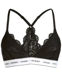 Guess - Flower Lace Triangle Bralette - Lyst