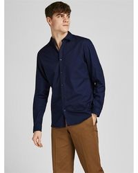 Jack & Jones - Cardiff Plain Long Sleeve Button Up Shirt - Lyst