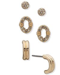 Lauren by Ralph Lauren - Lauren Ralph Lauren Gold Tone Crystal Earrings Set - Lyst
