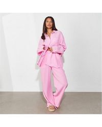 I Saw It First - Textured Wide Leg Trousers Co-ord - Lyst
