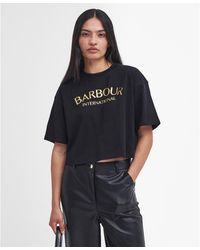 Barbour - Milla Logo Cropped T-shirt - Lyst