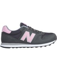new balance 500 trainer in grey and pink