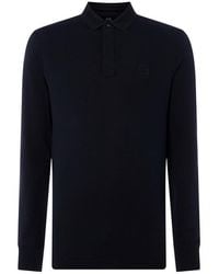 Armani Exchange - Long Sleeve Pique Polo Shirt - Lyst
