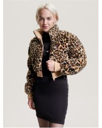 Tommy Hilfiger - Ultra Copped Leopard Faux Fur Jacket - Lyst