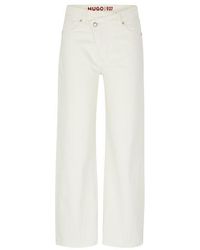HUGO - Relaxed-fit Jeans With Criss-cross Waistband - Lyst