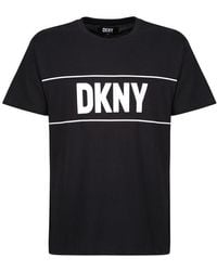 DKNY - Black Logo T-shirt - Lyst