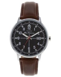 Ben Sherman - Bs090br Brown Pu Strap Watch With Black Dial - Lyst