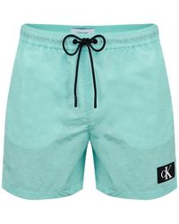 Calvin Klein - S Drawstring Swim Shorts Turquoise Xxl - Lyst