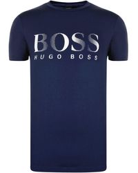 BOSS - Boss Crew Neck Large Logo T Shirt - Lyst