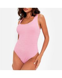 I Saw It First - Crinkle High Leg Scoop Neck Swimsuit - Lyst