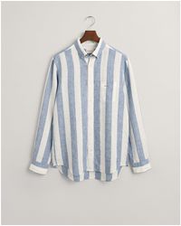 GANT - Reg Bold Stripe Linen Shirt Salty S - Lyst