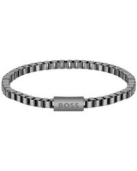 BOSS - Gents Chain For Him Grey Ip Bracelet - Lyst