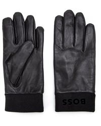 BOSS - Hyden Leather Gloves - Lyst