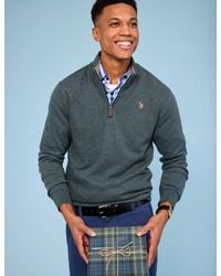 U.S. POLO ASSN. - 1/4 Zip Mock Neck Flatback Pullover - Lyst