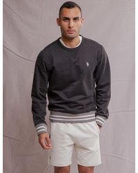 U.S. POLO ASSN. - Label Crew Neck French Terry Pullover - Lyst