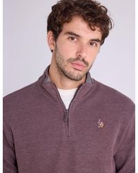 U.S. POLO ASSN. - 1/4 Zip Mock Neck Flatback Pullover - Lyst
