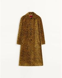 Valentino - Chenille Coat With All-Over Fauve Eclat Animalier Jacquard - Lyst