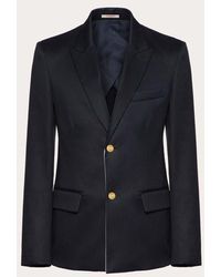Valentino - Single-breasted Cotton Jacket - Lyst