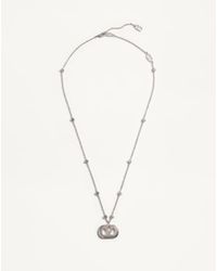 Valentino Garavani - Vlogo Signature Metal Necklace With Pearls And Swarovski Crystals - Lyst