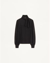 Valentino - Light Georgette Top With Scarf - Lyst