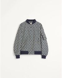 Valentino - Nylon Bomber Jacket With Toute La V Print - Lyst