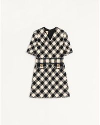 Valentino - Damier Tweed Dress - Lyst