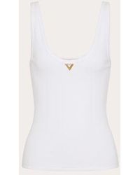 Valentino - Ribbed Cotton Top - Lyst