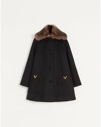 Valentino - Wool Drap Coat 38 - Lyst