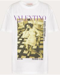Valentino Synthetic Printed Jersey Long-sleeve T-shirt in Blue 