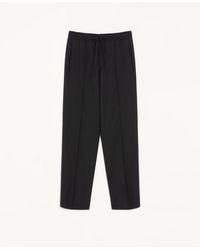 Valentino - Wool Trousers With Vlogo Embroidery - Lyst