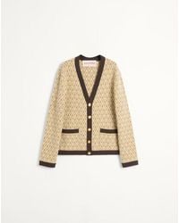 Valentino - CARDIGAN EN LAINE AVEC MOTIF TOUTE LA V - Lyst