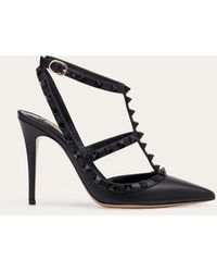 rockstud ankle strap pump with tonal studs 100 mm